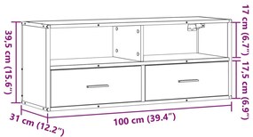 ΈΠΙΠΛΟ ΤΗΛΕΟΡΑΣΗΣ ΓΚΡΙ SONOMA 100X31X39,5 ΕΚ. ΕΠΕΞ.ΞΥΛΟ/ΜΕΤΑΛΛΟ 848932