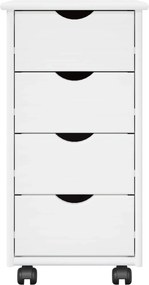 vidaXL Κινητό Ντουλάπι 34 x 39 x 65,5 cm Στερεό ξύλο πεύκου Λευκό