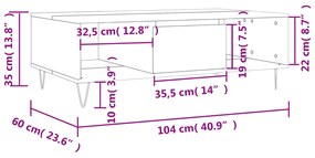 ΤΡΑΠΕΖΑΚΙ ΣΑΛΟΝΙΟΥ ΓΚΡΙ ΣΚΥΡ. 104X60X35 ΕΚ. ΕΠΕΞΕΡΓΑΣΜΕΝΟ ΞΥΛΟ 827088