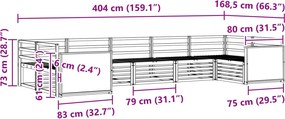 vidaXL Σειρά Καναπέ Εξωτερικού 7 pcs Φυσικό