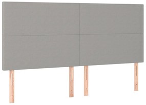 vidaXL Κεφαλάρια Κρεβατιού 4 τεμ. Αν. Γκρι 90x5x78/88 εκ. Υφασμάτινο