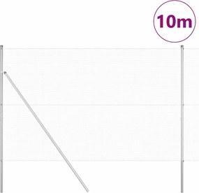 vidaXL Στύλος Περιφράξεων Ασημί 10 x 1,5 μ (16 x 16 mm δίχτυ) Ατσάλι