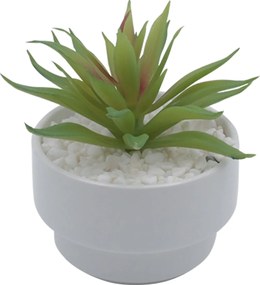 Τεχνητό Φυτό σε Λευκό Κεραμικό Γλαστράκι 8x14cm