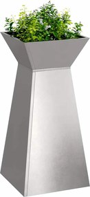 vidaXL Γλάστρα Πυλώνας 2 pcs Ασημί 35 x 35 x 73 εκ.