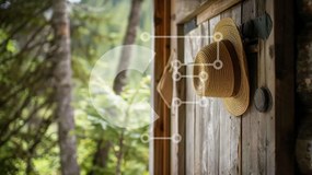 Intra Συλλεκτικό Ξύλινο Παζλ Plywood  4mm - Ρουστίκ καουμπόικο καπέλο στη φύση Σε Ξύλινο Κουτί - Διαστάσεις: 10x10 cm – 25 κομμάτια