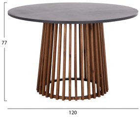 Τραπέζι κήπου CRISTOBAL Στρόγγυλο Ξύλο Ακακίας &amp; Cement Top Φ120x77Υεκ. 120x120x77 εκ.