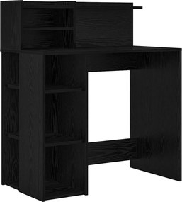 vidaXL Γραφείο Μαύρη Οξυά 90 x 48 x 101,5 εκ. Επεξεργασμένο ξύλο