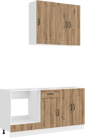 vidaXL Μονάδα κουζίνας LUCCA 5 pcs Artisan Δρυς Επεξεργασμένο Ξύλο