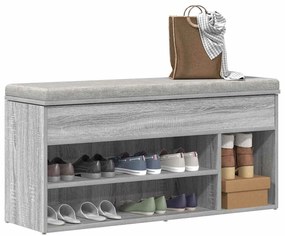 Πάγκος παπουτσιών vidaXL Γκρι Sonoma 102x30,5x45cm Κατασκευασμένο ξύλο
