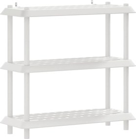 vidaXL Μονάδα Ραφιού 3 επίπεδα 100 x 40 x 96 εκ. PP Λευκό