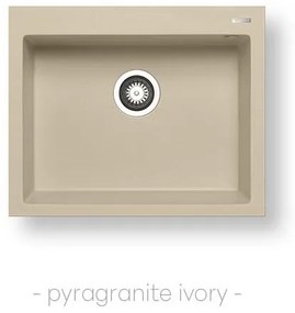 Kitchen Sink Pyragranite Istros 61x50 cm 1B Ivory