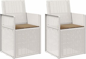 vidaXL Καρέκλες Εστιατορίου Κήπου 2 pcs Λευκό και Taupe PP