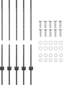 vidaXL Στύλος Περιφράξεων 5 pcs Γκρι 100 cm Ατσάλι
