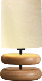 Επιτραπέζιο φωτιστικό Clarion pakoworld Ε14 μπεζ -καρυδί Φ15x35εκ