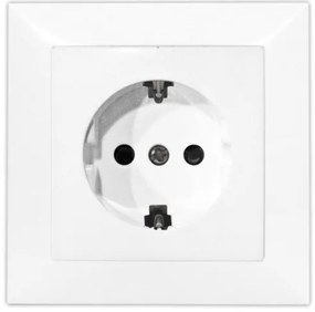 Πρίζα Σούκο 16Α Πλήρης Μονή Χωνευτή Lumen-15-01200-Λευκό 15-01200