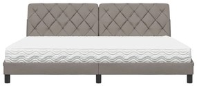 vidaXL Κρεβάτι με Στρώμα Taupe 200x200 εκ. Υφασμάτινο