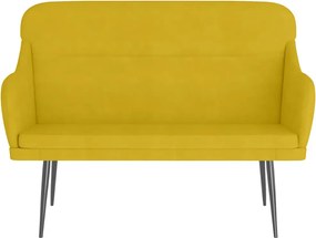 vidaXL Πάγκος Κίτρινο 110x76x80 εκ. Βελούδινος