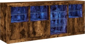 vidaXL Μπουφές με LED Καπνιστή Δρυς 164 x 37 x 67 εκ.