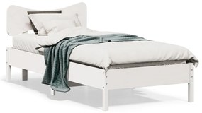 Σκελετός Κρεβατιού Χωρίς Στρώμα Λευκό 100x200 εκ. Μασίφ Πεύκο