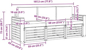 vidaXL Σετ Καναπέ 3 τμχ. Λευκό και Μπεζ Polyester