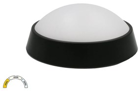 Adeleq Πλαφονιέρα LED PC Στρογγυλή Φ180mm 15W CCT IP65 Μαύρη 21-1801518