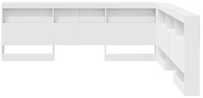 vidaXL Κεφαλάρι Αποθήκης με ράφι Λευκό 180 cm Επεξεργασμένο ξύλο