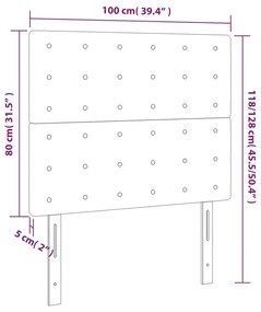 Κεφαλάρι Κρεβατιού LED Σκούρο Γκρι 100x5x118/128εκ. Υφασμάτινο - Γκρι