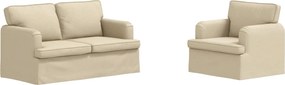 vidaXL Σετ Καναπέ 2 pcs Κρεμ 144 x 80 x 85 εκ ύφασμα