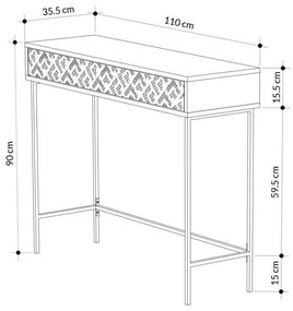 Κονσόλα Elettra pakoworld καρυδί-μαύρο 110x35.5x90εκ