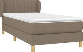 vidaXL Κρεβάτι Boxspring με Στρώμα Taupe 90x190 εκ.Υφασμάτινο