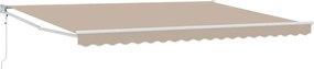 vidaXL Αντιανεμικό Μπεζ 450 x 300 x 165 εκ Πολυέστερ και Μέταλλο