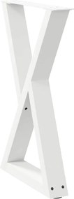 vidaXL Πόδια Τραπεζαρίας 2 τεμ. Λευκά 60x(72-73,3) εκ. Ατσάλι