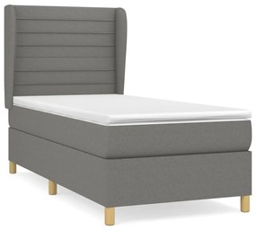 ΚΡΕΒΑΤΙ BOXSPRING ΜΕ ΣΤΡΩΜΑ ΣΚΟΥΡΟ ΓΚΡΙ 90X200 ΕΚ. ΥΦΑΣΜΑΤΙΝΟ 3128574