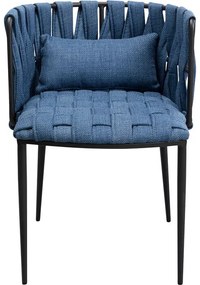 Καρέκλα Τραπεζαρίας Saluti Μπλε Ύφασμα 55x52x75 εκ. - Μπλε