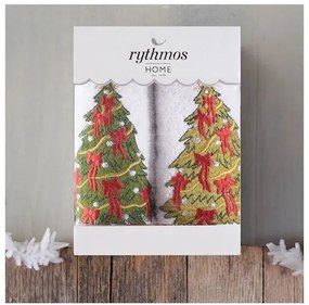 ΣΕΤ ΠΕΤΣΕΤΕΣ ΧΕΡΙΩΝ 2 ΤΜΧ ΚΟΥΤΙ RYTHMOS CHRISTMAS TERRY GIFT SET (2) ΕΛΑΤΟ 2(30X50) ΛΕΥΚΟ-ΛΕΥΚΟ