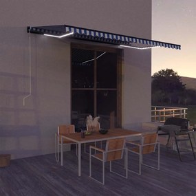 vidaXL Ηλεκτρική τέντα με LED και αισθητήρα 5 x 3 m