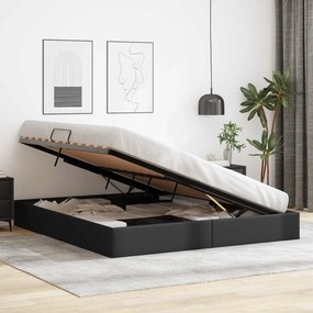 vidaXL Κρεβάτι Οθωμανικού Τύπου Μαύρο 160 x 200 cm Τεχνητό Δέρμα