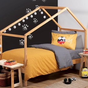 Παπλωματοθήκη Παιδική Angry Lion (Σετ 2τμχ) Gold Nef-Nef Single 160x240cm 100% Cotton