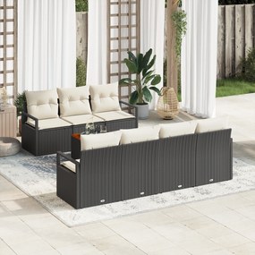 vidaXL Σετ Σαλονιού Κήπου 8 pcs Μαύρος, λευκός 55 x 55 x 37 εκ