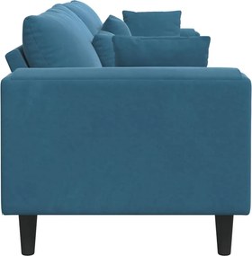 vidaXL Καναπές Μπλε 250 x 77 x 76 εκ. Βελούδο