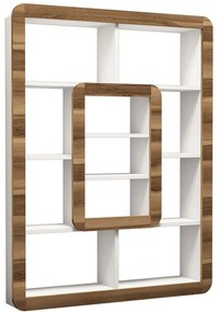 Βιβλιοθήκη Orkide 845HCT3623 108,4x21,8x140cm White-Walnut