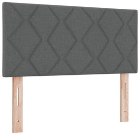 vidaXL Κρεβάτι Box Spring με Στρώμα Σκούρο Γκρι 90x200 εκ Ύφασμα