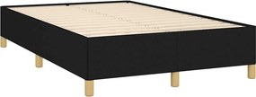 vidaXL Κρεβάτι Boxspring με Στρώμα Μαύρο 120x190 εκ. Υφασμάτινο