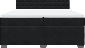 vidaXL Κρεβάτι Boxspring με Στρώμα Μαύρο 200x200 εκ. Βελούδινο