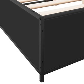 vidaXL Πλαίσιο Κρεβατιού Μαύρο 140x200 εκ. Επεξεργ. Ξύλο και Μέταλλο