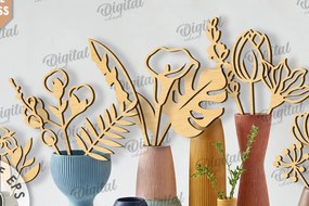 Σετ των 2 Intra απο ξύλο plywood 3mm-4mm πάχος – Ξύλινα λουλούδια κομμένη δέσμη με λέιζερ Δίασταση 20x20 cm INTRAFABR-117869998