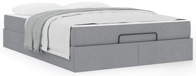 vidaXL Σκελετός Κρεβατιού Άλλο Ανοιχτό γκρι 160 x 200 cm ύφασμα