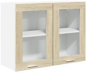 vidaXL Ντουλάπι Κρεμαστό με Τζάμι Lyon Sonoma Δρυς 80x31x60εκ.