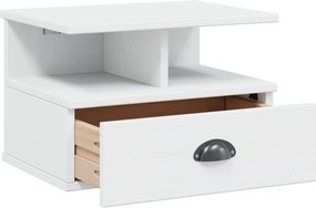 VidaXL Κομοδίνο με συρτάρι HILL Λευκό 40 x 31 x 27 εκ. Στερεό πεύκο