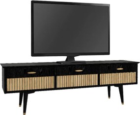 Έπιπλο τηλεόρασης Bolea Megapap χρώμα modern black 150x35x49,7 εκ.